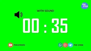 35 seconds Green Screen timer with Sound 