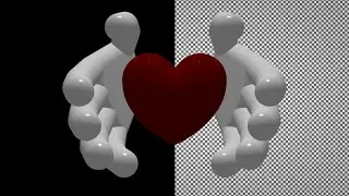 Animation - Saved Heart in Hands, Transparent Background (Alpha Channel)