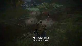 [PS5] Elden Ring - Hoarfrost Stomp demage Patch 1.03.1 패치 후 서리밟기 데미지 비교