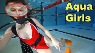 Sexy Red Swimsuit Scuba Girl
