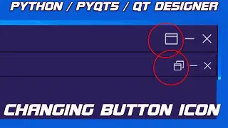 #5 Python Change Button Icon on click Event | QTDesigner, Pyqt5, Pyside2 | Modern Flat Style GUI
