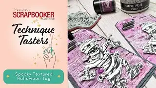 Spooky Textured Halloween Tag - Pigment Powders - Technique Tasters #361