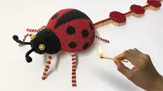 LADYBUG from matches - Amazing Fire Domino- Stopmotion DIY