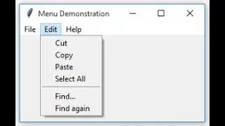 Adding Menu lists in python GUI