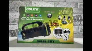 Солнечная система-фонарь Bluetooth Gdlite GD-2000A, с солнечной панелью USB и MP3 Новинка 2022!