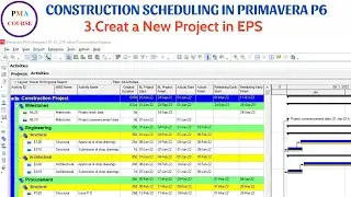 3. Scheduling in Primavera P6 || Creat a new project in EPS