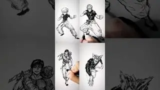 Speed drawing Anime same outfit 😳 