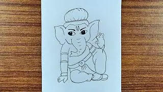 Pencil drawing of baal ganesha | easy bal ganesh drawing | lord ganpati bappa