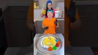 M&M’s cake vs bananas ice cream challenge!🍨 