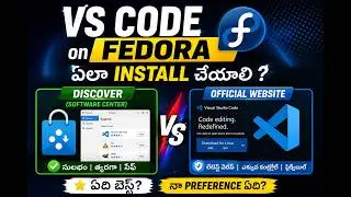 VS Code Installation on Fedora (Telugu) | Discover vs Official Comparison