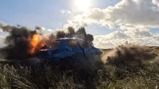 Rocket vs blue car - Apache Helicopter - GoPro Hero 10