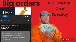 Big tips on Uber eats and Instacart $32 an hour on a Tuesday night ride along #money #motivation
