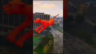Simba and Nela jump from a skyscraper and crash on a road #shorts