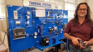 Heat pump demonstration unit walkthrough of components.