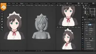 【Blender 3.0】Making Anime girl in blender -【Timelapse】