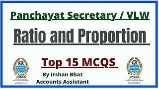 JKP Constable || Ratio and Proportion || Top 15 MCQS ||