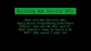 How to Build Your Own Web Service Application Programming Interface (API).  What You Need To Know.