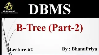 B- Tree (Part -2) | Explanation by BhanuPriya | Lec-62 |