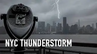 NYC Thunderstorm Walk | Rain Ambience Sounds, 4K