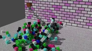 Wrecking ball vs Cubes (blender)