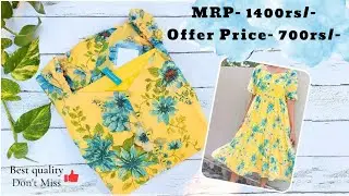 Ajio Bestseller Floral Dress 💛 at 700rs ! Trending Floral Dress Ajio Haul ! Floral flared dress haul