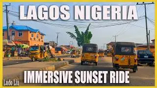 LAGOS NIGERIA 4K Sunset Motorcycle Ride - From Ajah to Victoria Island
