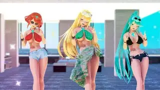 [Mmd XC2] Mythra & Pyra & Pneuma Summertime Swimsuit Version