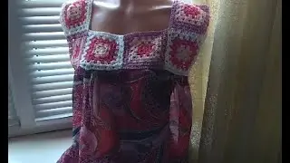 Кокетка из квадратов для туники или платья .
