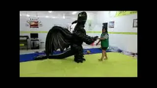 hongyi cartoon inflatable black dragon suit 
