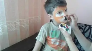 Рисуем на лице львенка/краски для грима