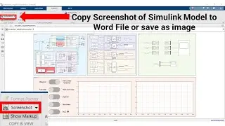 Copy Screenshot of Simulink Model to Word File or save as image