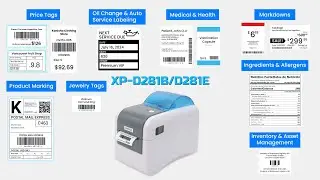 2-inch Wristband Printer & Narrow Label Barcode Printer Xprinter XP-D281B/D281E