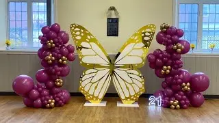 Butterfly Backdrop With Balloon Garlands
