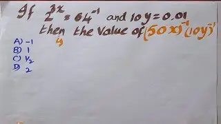 2^3x =64^-1, 10y=0.01 then value of (50x)^-1.(10y)^-1| Algebra Maths Problem #satveeracademy
