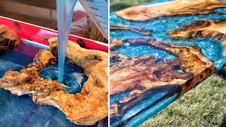 Amazingly Satisfying Epoxy Resin Pour Compilation - Refined Nature of Santa Fe | DIY Woodworking