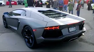 Lamborghini Aventador arrives and Revs @ MN C&C