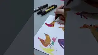 Рисуем мультяшных куриц #art #painting #творчество #diy #творчество