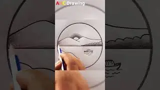 Drawing A Boat In A River shorts | #shorts
