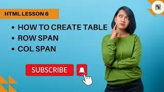 Tables in HTML.Learn HTML Part 6. Full HTML tutorial from basics with simple explanation. #html
