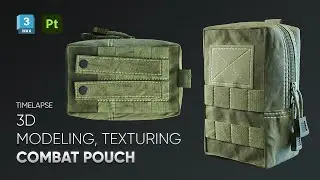 3D Combat Pouch modeling, unwrapping, texturing | 3dsmax & substance painter | Timelapse