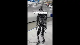 Prototype Humanoid Robot Optimus Going For A Walk