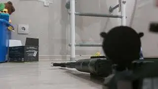 что будет если стрельнуть в линейку игрушечную цыплёнка и т.д.