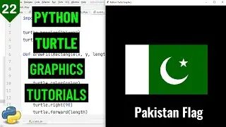 Draw Country Flag with Python Turtle | Python Turtle Graphics Tutorial#22 | flag in python