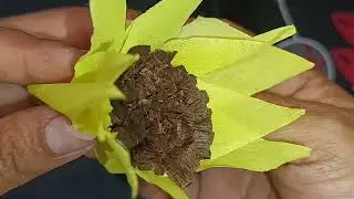 girasoles de papel crepé faciles