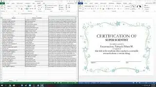 Mail Merge: Certificate
