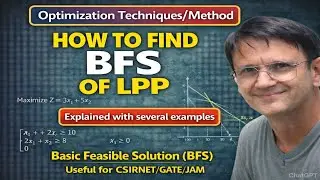 How to find BFS of the LPP | Algebraic and Analytical method