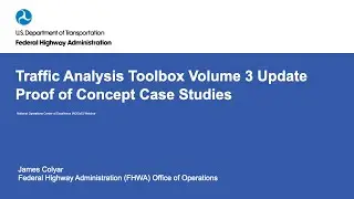 Traffic Analysis Toolbox Volume 3 Update Proof-of-Concept Case Studies Webinar