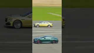Bentley GT Le Mans vs Flying Spur Speed #dragrace #youtubeshorts #bentleyflyingspur credit -Carwow