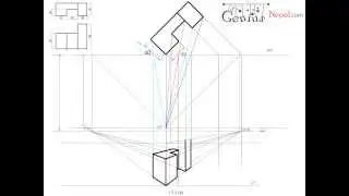 Engineering Drawing Tutorials/Perspective drawings with front and side view (T 3.2 a)