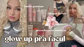 SPA DAY: glow up pra facul🌟 retoque de raiz, preenchimento labial, unhas, piercings e banho premium
